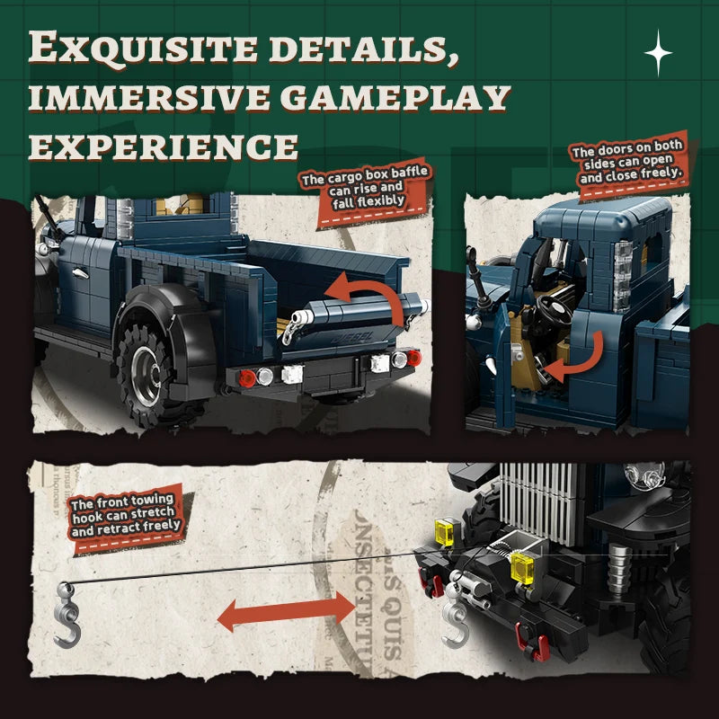 Retro Pickup Truck 1188PCS