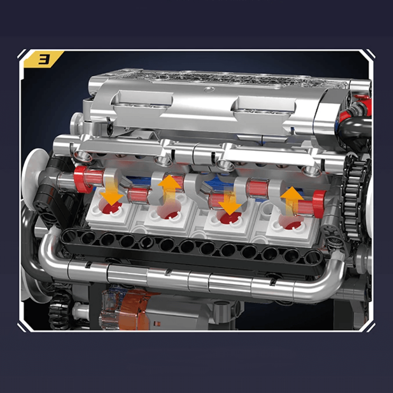 Motorised V8 Engine 534PCS