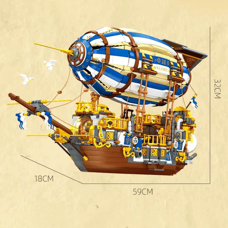 Steampunk Airship Roam the Sky 3272PCS