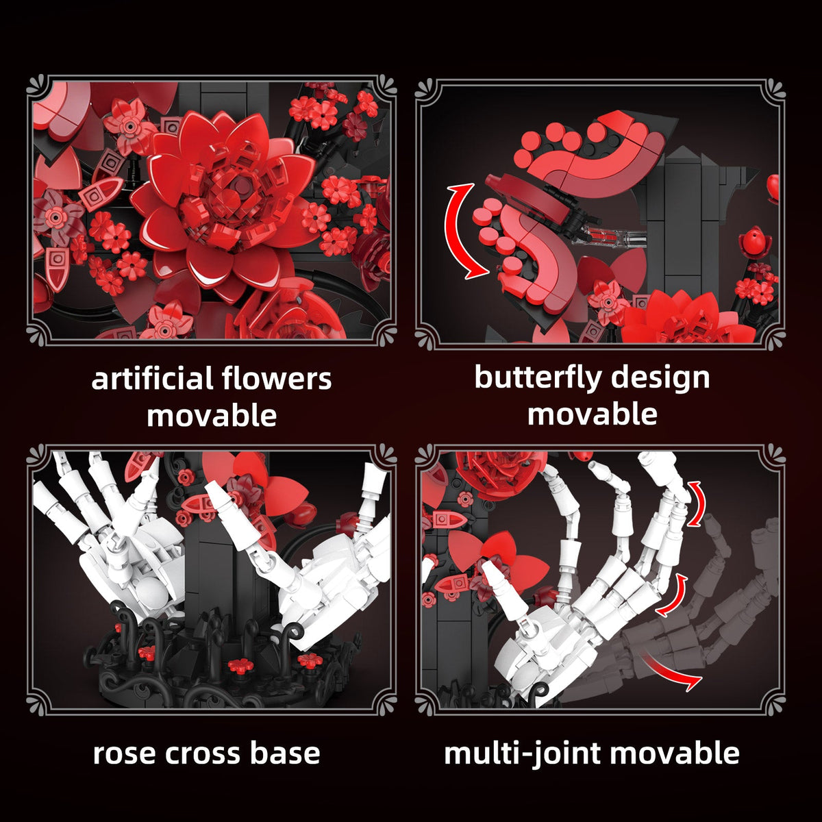 Gothic Rose Cross 901PCS