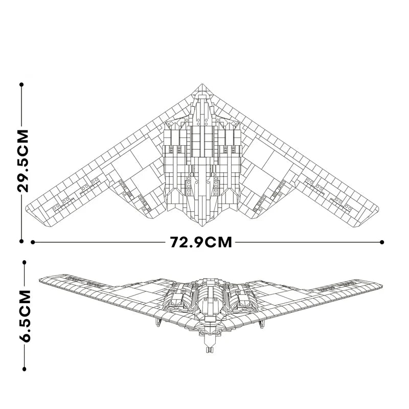 B2 Military Bomber Aircraft 2062PCS
