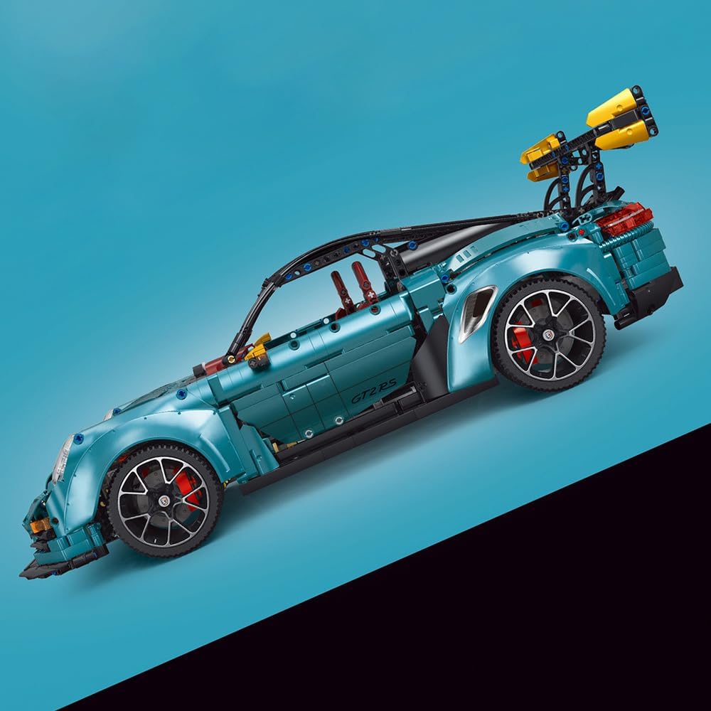 Toy car model on a blue background