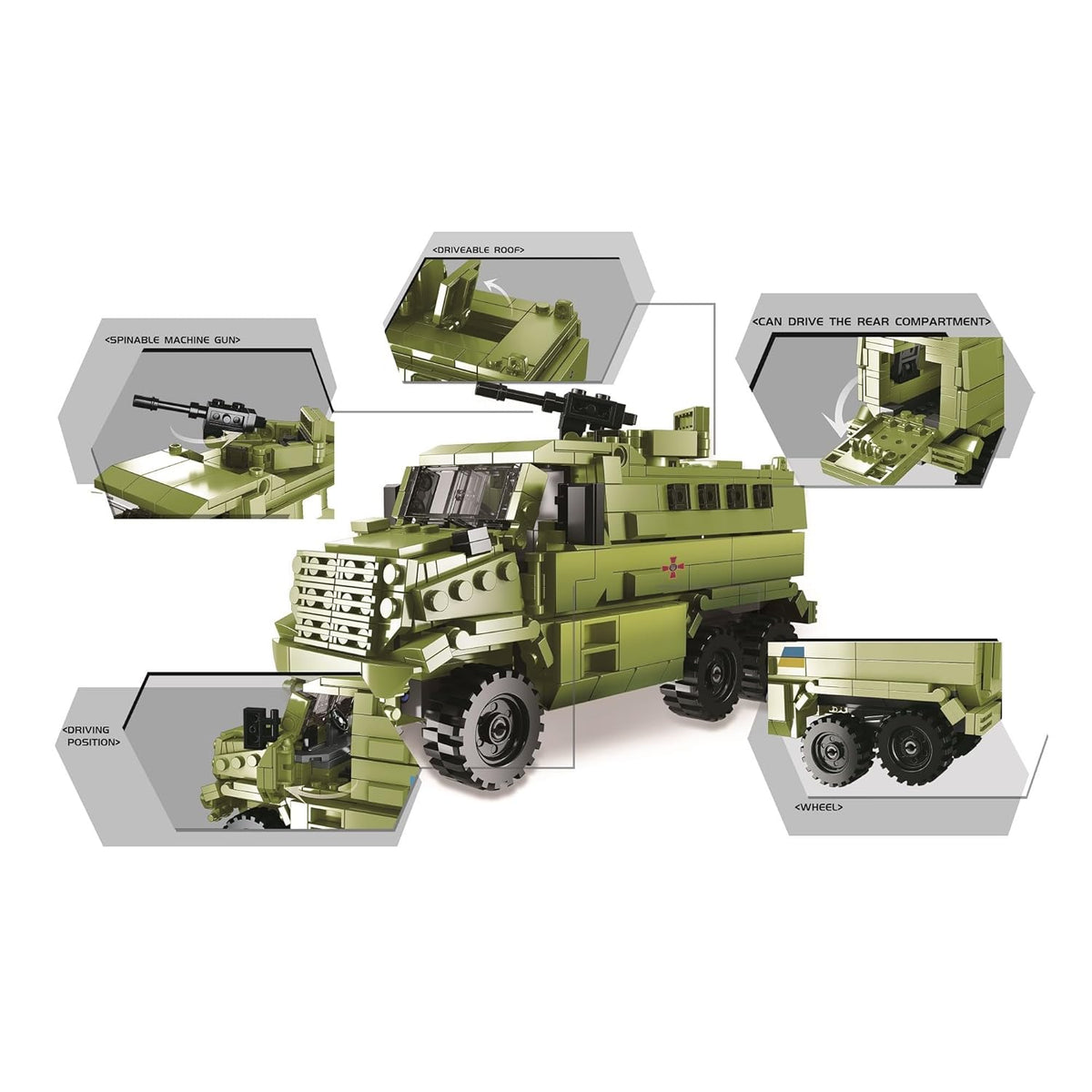 Military Educational Car 486PCS