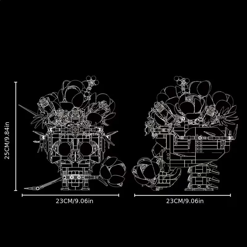 Haunted Rose Skull 1065PCS