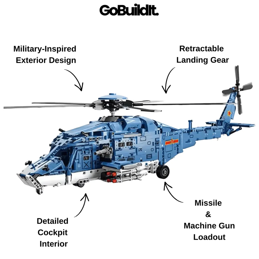 Rotor Gunship Helicopter 1712PCS