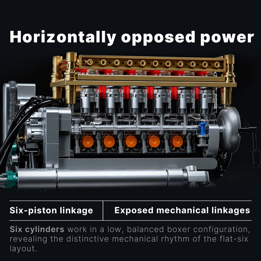 Motorised Flat-Six Engine 879PCS