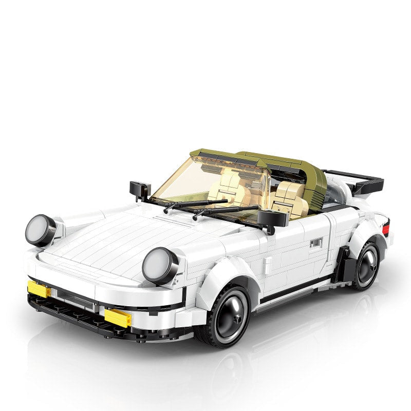 Mould King 911 convertible sports car model kit on a white background