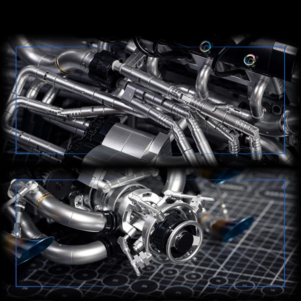 Blue V8 Engine 2774PCS