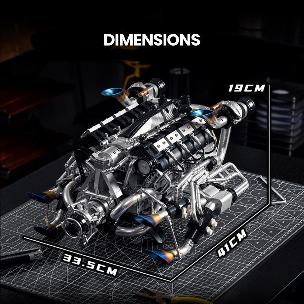 Blue V8 Engine 2774PCS