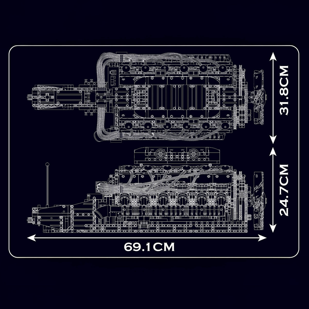 V12 Mechanical Engine 3472PCS