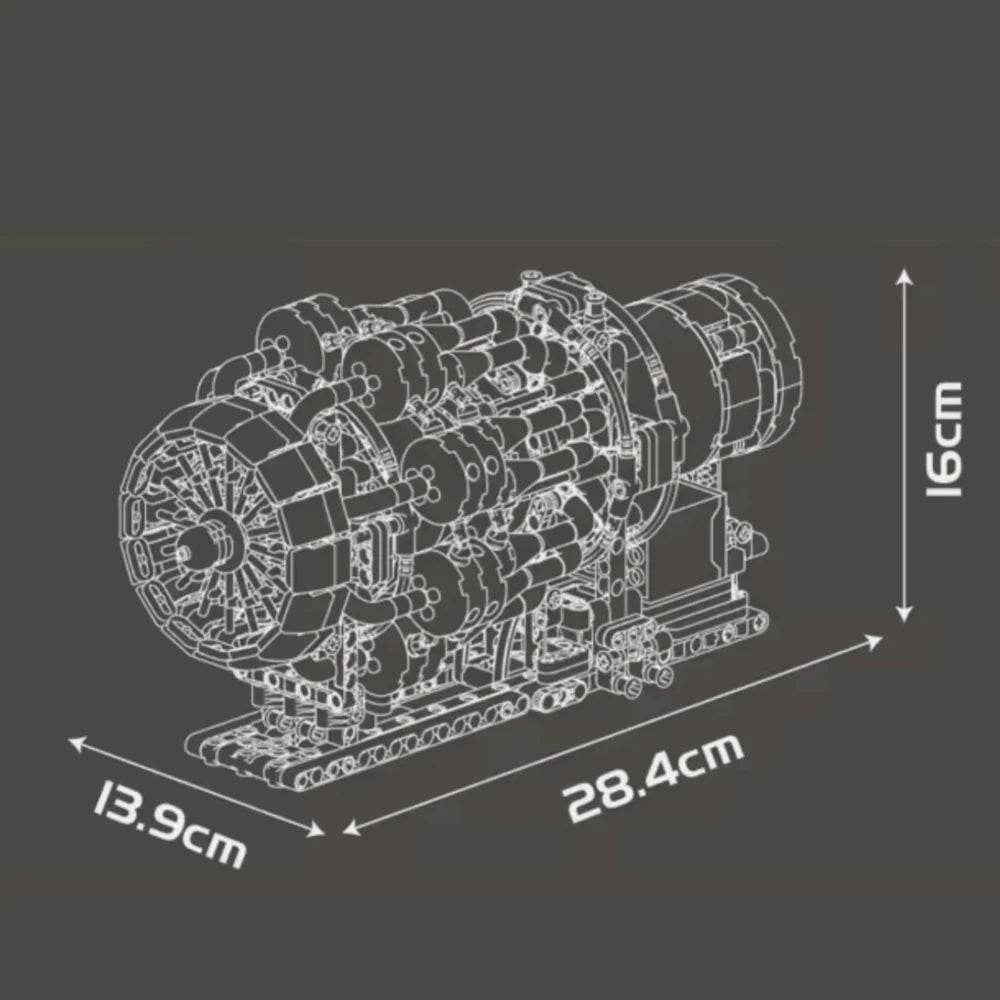 Aviation Turbojet Engine 1214PCS