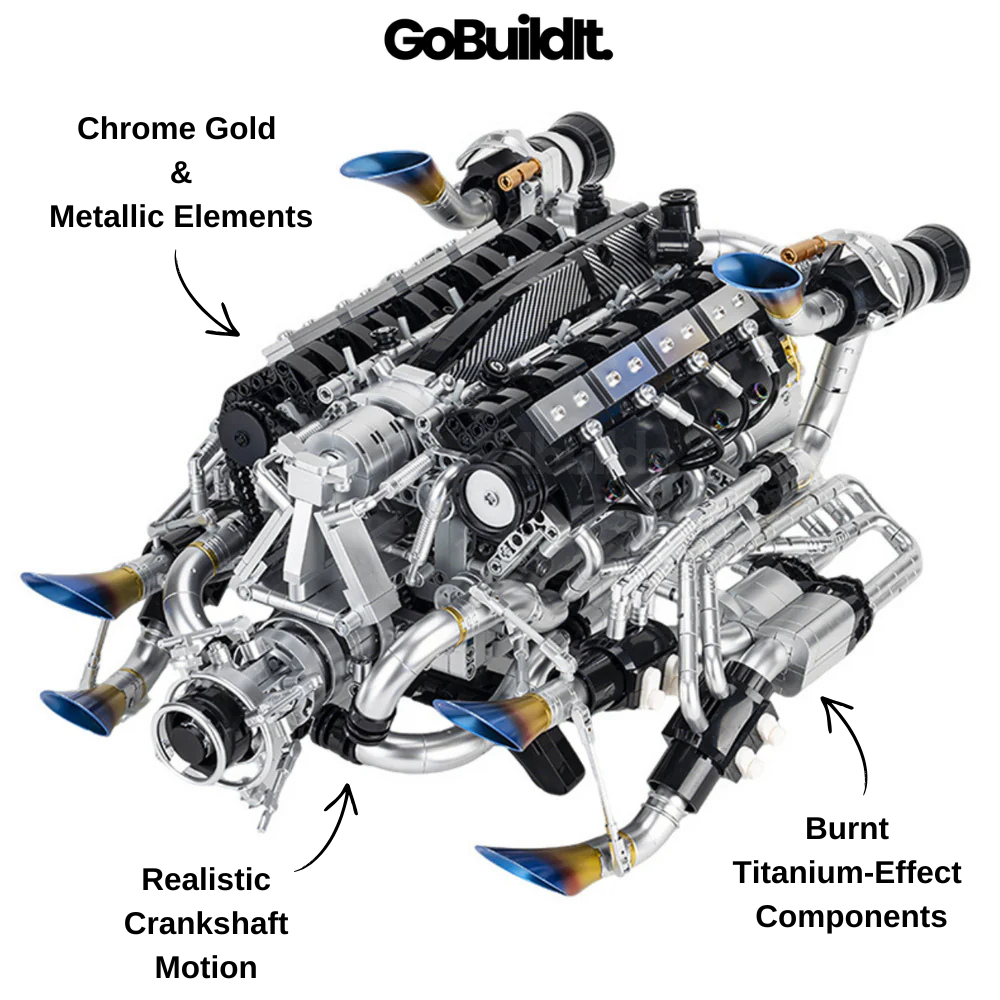 Blue V8 Engine 2774PCS