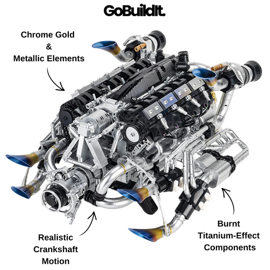 Blue V8 Engine 2774PCS