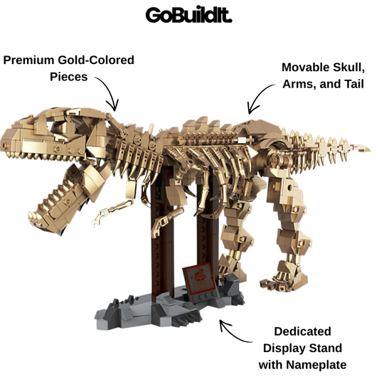 Gold T-Rex Dinosaur Collectible 864PCS